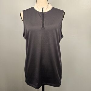 Tommy Bahama Golf Womens Sleeveless 1/4 Zip Navy Blue Sz‎ L Tennis Preppy Active